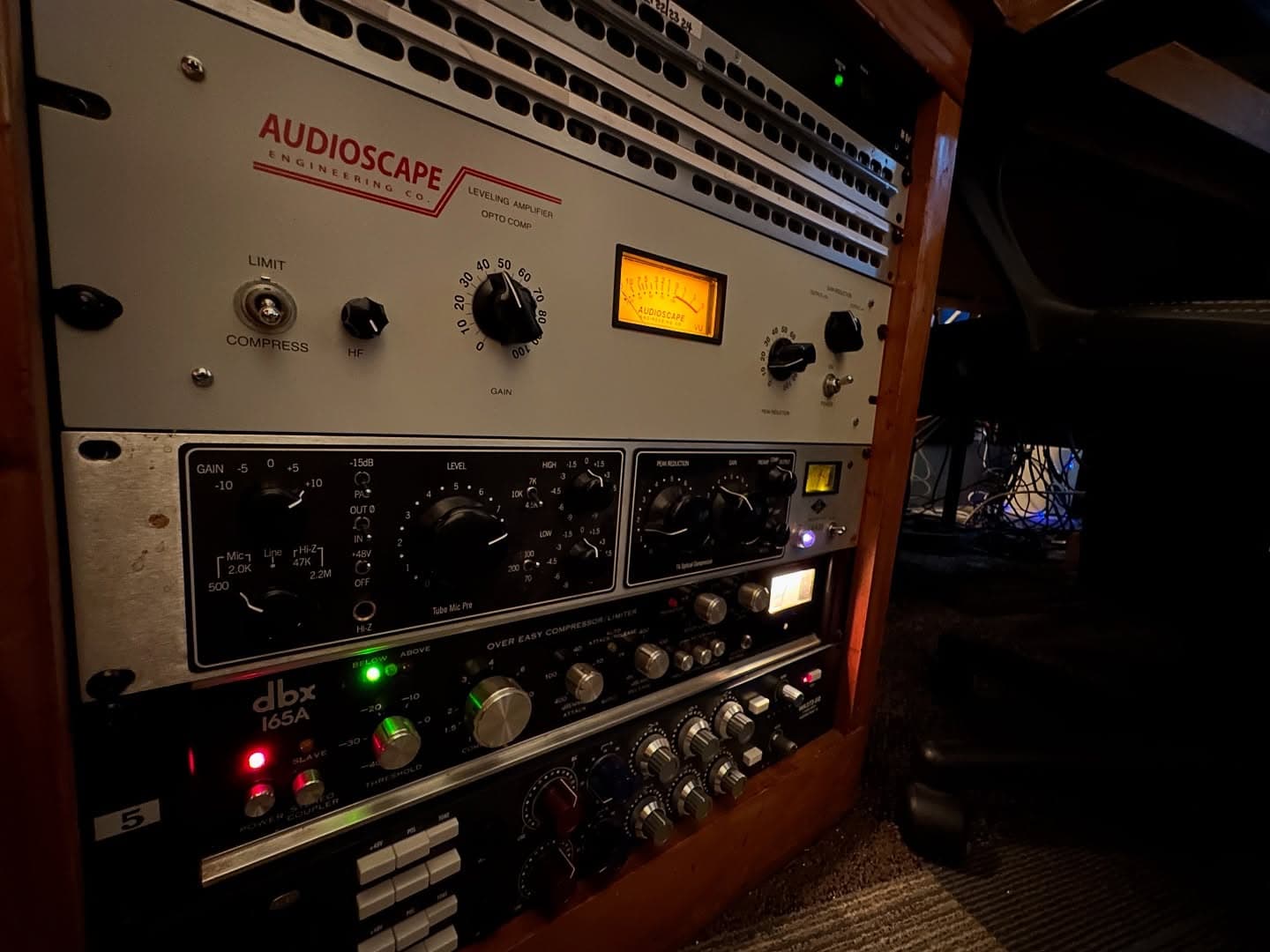 Microphone and preamp chain at Sand City Studio